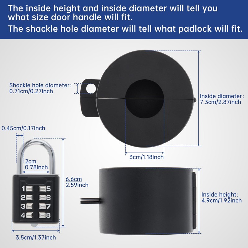 HOJLKLD Door Knob Lockout Device with Code Padlock,304 Stainless Steel