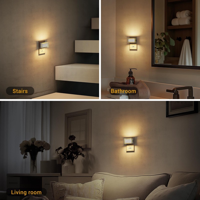 JandCase LED Night Light, Silver Night Lights Plug into Wall