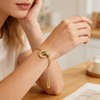 HongYi meiduan STFE Roman Numeral Interlocking Circle Bracelet, Stainless Steel,