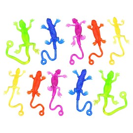 Toddmomy Sticky Gecko Toy, 12Pcs Stretchy Lizard Toys Rubber Sticky Lizard Stretchy Sticky Toys Party Favors for Kids