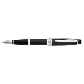 Cross Bailey Fountain Pen, Medium Point, 0.85mm, Matte Black Barrel, with 6 Black Ink Cartridges (AT0456H-11MS/3)