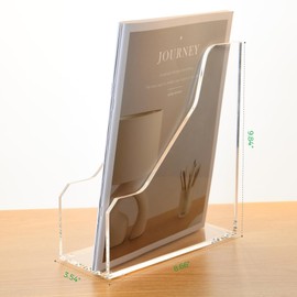 AIMOLLY Acrylic Magazine File Holders, Classroom Organization and Storage, Clear Bookend File Sorter, Desktop File Organizer, Magazine Holder Rack for Classroom, Home, and Office