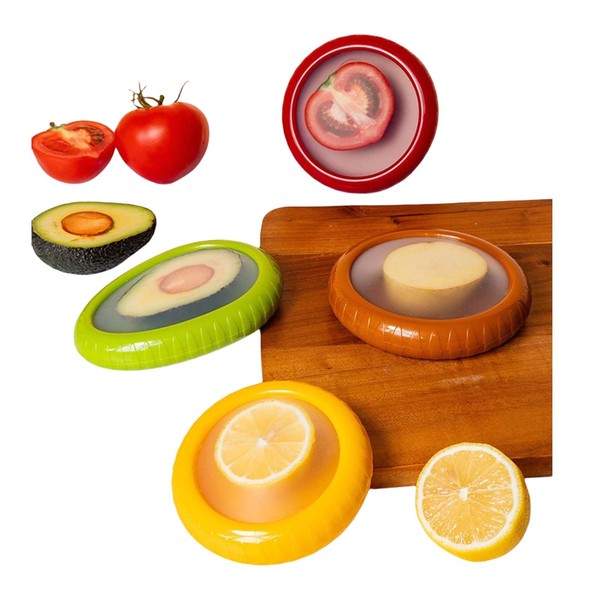 WinGetor 4pcs Silicone Fruit Storage Box, Upgrated Silicone Fruit Storage