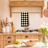 ArtisaEura Boho Neutral Checkered Kitchen Towels, Beige and Black Checkered