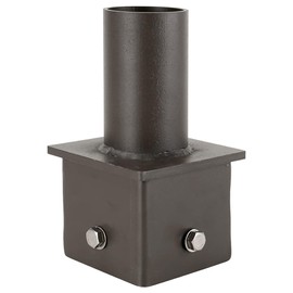 Tenon Adapter for 4 inch OD Square Pole Mount with 2-3/8" Vertical Tenon - Ideal for Slip Fit LED Parking Lot Light, Post Top Light, Stree Light - Dark Bronze Finish