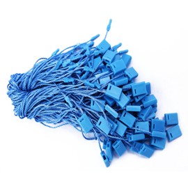 7" 100 Pcs Blue Hang Tag Nylon String Snap Lock Pin Loop Fastener Hook Ties