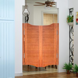 31.5 Inch Solid Wood Swinging Saloon Doors - Rustic Western Style Half Door for Kitchen, Bar, Hallway - with Auto-Close Hinges & Hardware - Interior Partition Door for Bedroom, Porch, Cellar