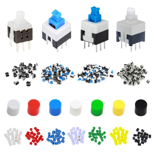 Youmile 150pcs Self-Locking DPDT 6 Pin Mirco Square Button Switch