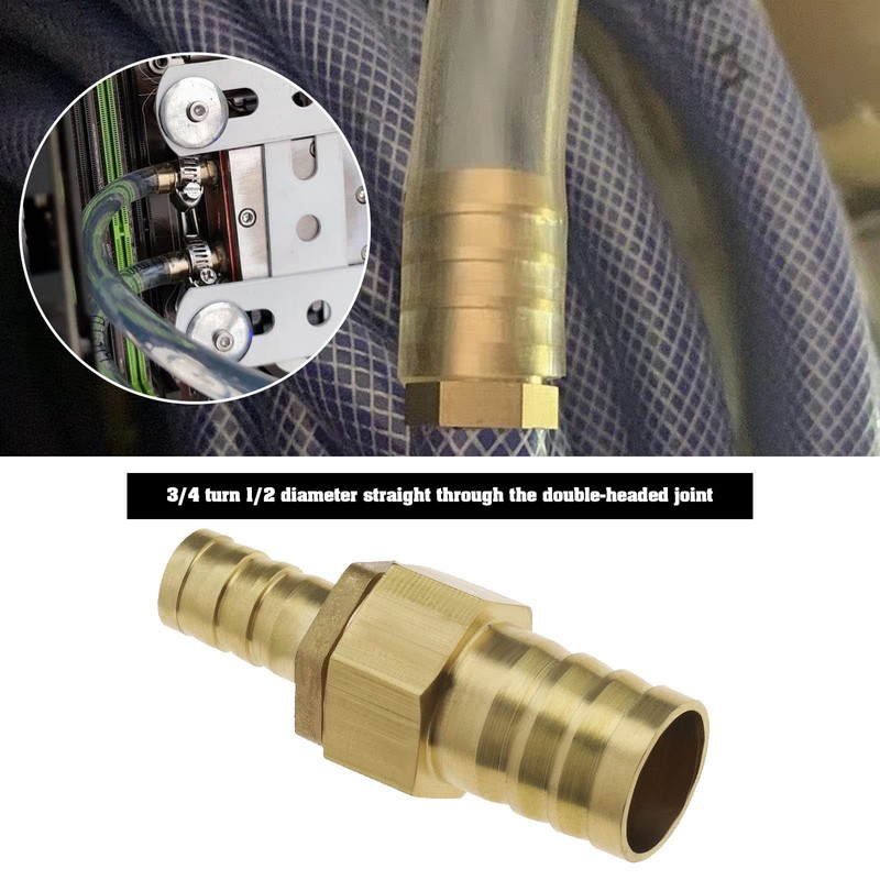3/4 to 1/2 Barb Hose Fitting Replacement Straight Brass Barb