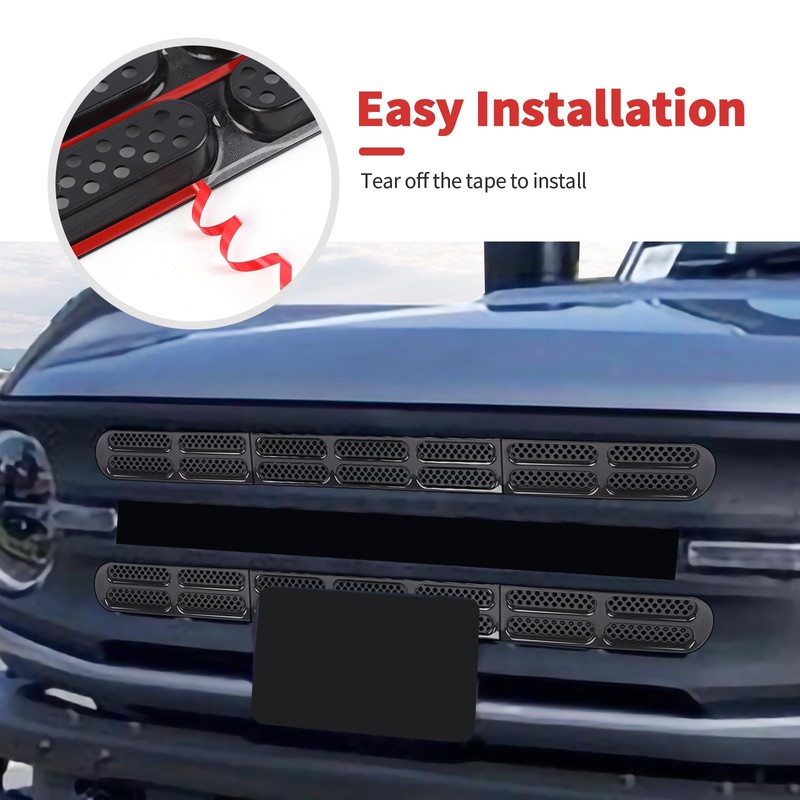 SQQP Front Grill Insert Mesh Grille Inserts Cover Kit 6Pcs