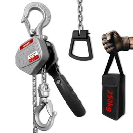 YATOINTO 1/4 Ton Small Chain Hoist 550Lbs Capacity, Chain Come Along 10ft Lift, Lightweight Aluminum Alloy, High-Strength Steel Chain, Manual Lever Chain Hoist Safe & Durable for Heavy Duty Lifting