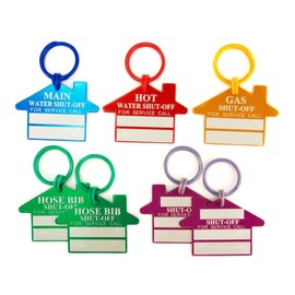 Plumber Tags - Laser Etched Variety Pack with Boxes for Company Name. Quickly Identify Main Shut-Off Points.