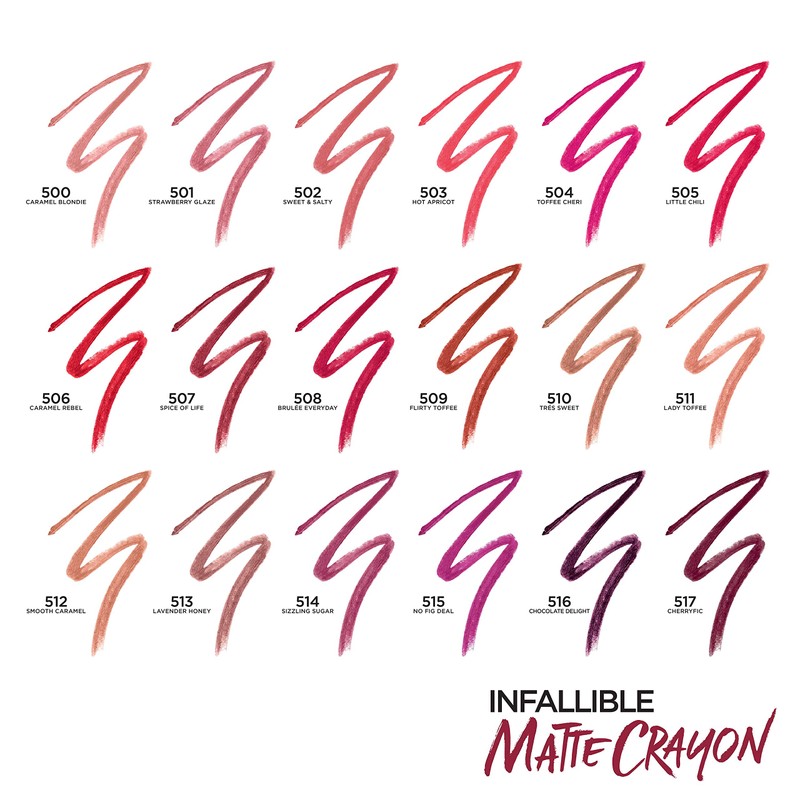 L’Oréal Paris Infallible Matte Lip Crayon, Cherryific (Packaging May Vary)