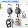 DIHOOM Retractable Keyring, 2 Pack Retractable Keychain Heavy Duty Carabiner