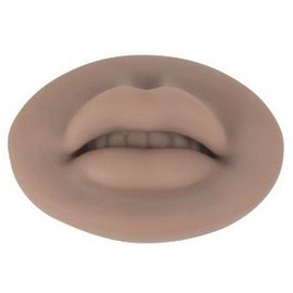 HOTWE Silicone Lips Tattoo Practice Skins - 3D Fake Skin 5D Soft Lip Realistic Mouth for Permanent Makeup Tattooing (Deep Brown)