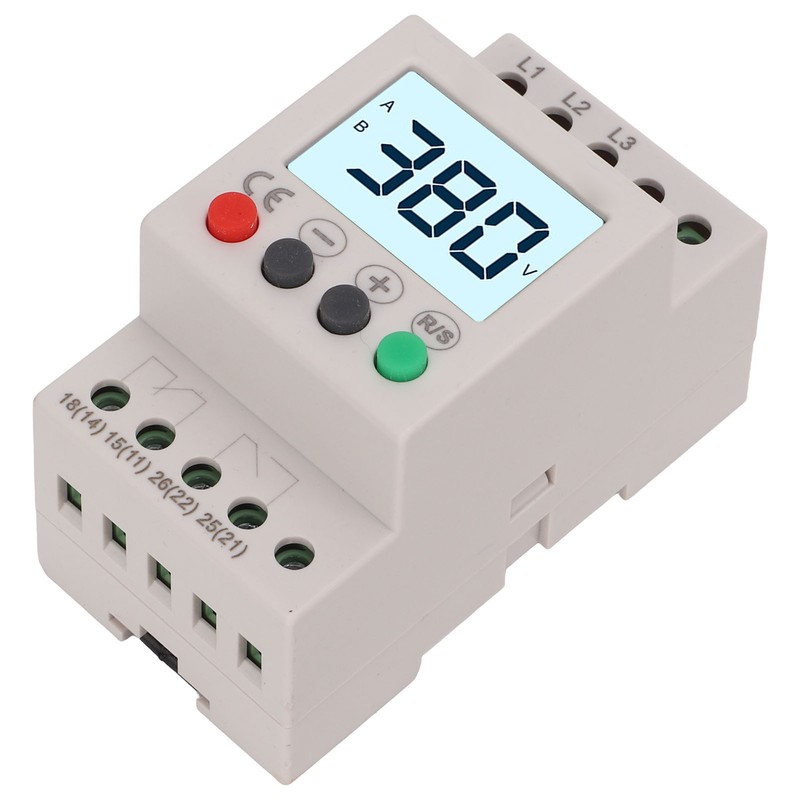 Over Under Voltage Protector Protective Device 3 Phase LCD Digital