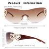 Pro Acme Wrap Around Rimless Sunglasses for Women Men Oversized