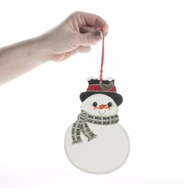 Factory Direct Craft Pack of 6 Painted Wood Jolly 6-1/4" Snowman Christmas Ornaments