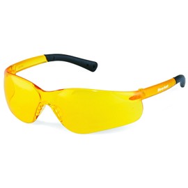 Crews BK314 BearKat 3 Polycarbonate Amber Lens Safety Glasses with Non-Slip Hybrid Black Temple Sleeve, 1 Pair