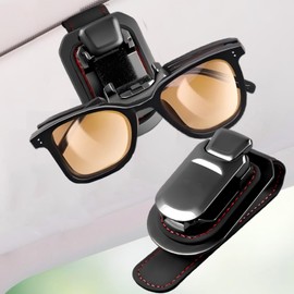 SEAMETAL Sunglass Holder for Car Visor Metal Sunglasses Clip, One-Hand Operation,Heavy Duty Universal Eyeglass Holder for Sun Visor,Secure Fit for Most Glasses,Car Accessories Organizer (1 PACK Black)