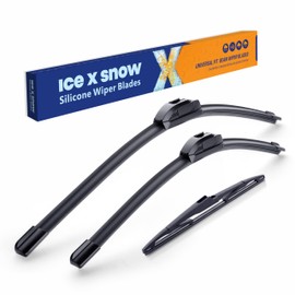 ICEXSNOW® Silicone Windshield Wiper Blades Replacement for 2015-2021 Kia Sedona/2020-2024 Kia Telluride (Pack of 3) Automotive Replacement Windshield Wiper Blades,OEM Quality 26+18+13"(13K-1)