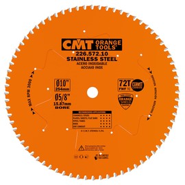 CMT 226.572.10 Stainless Steel Saw Blade, 10-Inch by 72 Teeth 8-Degree FWF with 5/8-Inch Bore