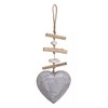 Decorative Wooden Heart Wall Decoration Driftwood Look Height 41 cm