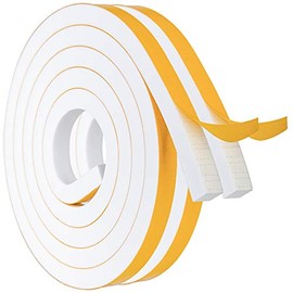 Foam Strips with Adhesive High Density Weather Stripping Neoprene Foam Tape for Doors Windows Insulation, 1/2" Wide X 1/2" Thick, 6.5 Ft X 2 Rolls, Total 13 Feet