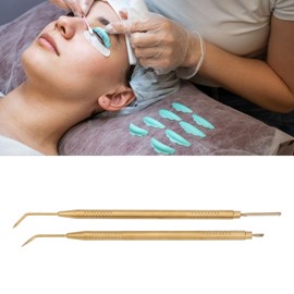 2pcs Eyelash Lift Separator Tools Double Headed Stainless Steel Lash Separation Rod with Comb (Gold)