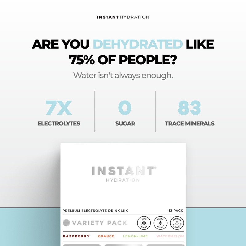 Instant Hydration Electrolytes Powder Packets - Variety Pack - Zero