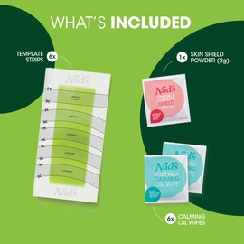 Nad's Nad's Eyebrow Wax Strips - Facial Hair Removal for Women - Eyebrow Wax Kit with 6 Eyebrow Waxing Strips + 6 Calming Oil Wipes + 2g Skin Protection Powder, 1 Count