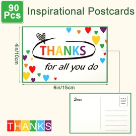 90 Pieces Thinking of You Teacher School Postcards Job Inspirational Postcards Congratulations Cards Motivational Inspirational Cards,4 x 6 Inch Encouragement Postcards for School