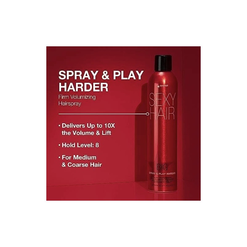 SexyHair Big Spray & Play Harder Firm Volumizing Hairspray, 10
