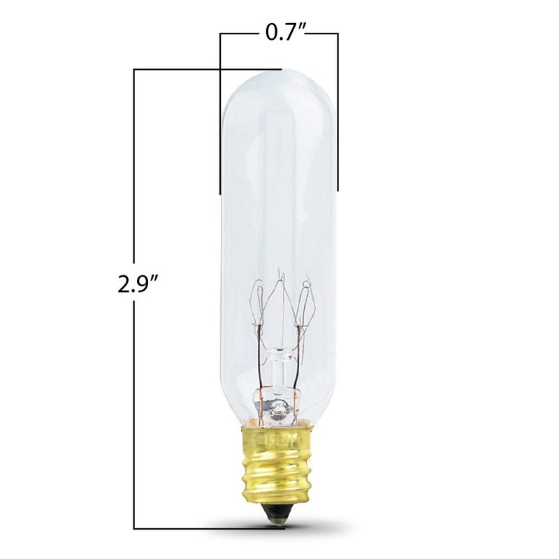 Feit Electric BP15T6-130 15-Watt T6 Tubular Incandescent Bulb with Candelabra