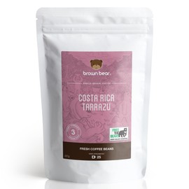 Costa Rican Medium Roast Coffee Beans 227g – Brown Bear Costa Rica Tarrazu – Strength 3 - For All Coffee Machines – 100% Arabica – Donation to Free The Bears