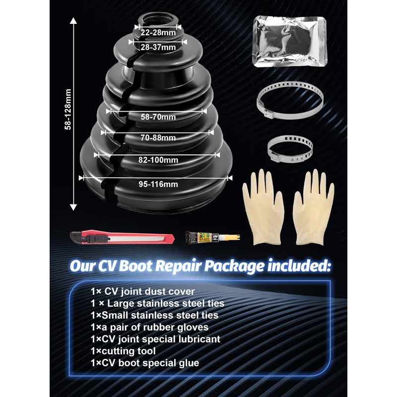 CVS18 CV Boot Split Constant Velocity Joint Gaiter Boot Replacement