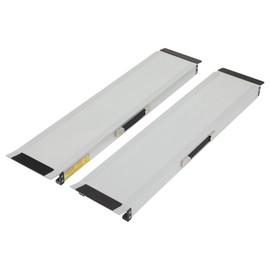 cciyu Adjustable Wheelchair Ramp 600lbs Capacity Aluminum Portable Telescoping Ramp for Steps, Home, Stairs, Doorways 5FT Non-Skid Threshold Ramp