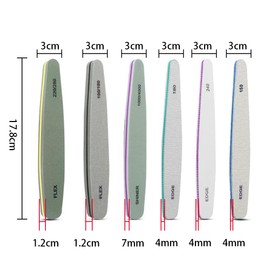 Nail File, 150/180/240/1000/4000 Grit, EVC Material, For Gel Nails, Set of 6