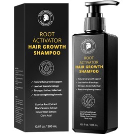 Hair Growth Shampoo with Rosemary Oil & Ginger – Thickening Formula for Thinning Hair, Hair Loss Treatment for Men & Women, Sulfate Free Natural Shampoo (300ml (Pack of 1))