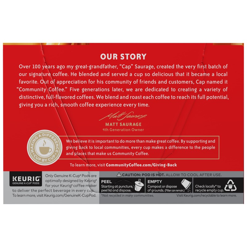 Community Coffee Southern Pecan Praline Flavored 72 Count Keurig K-Cup