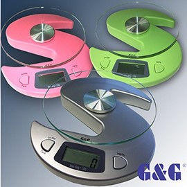 G&G KS-Rosa Digital Kitchen Scales 6000 g / 1 g Letter Scales Table Scales Pink