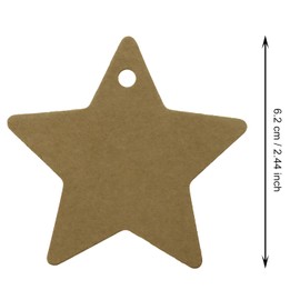 Tupalizy Star Gift Tags Blank Paper Hang Tags Labels with String for Gifts Bags Presents Bridal Shower Christmas Wedding Holiday Party Favors Jars Cans DIY Art Crafts Business, 90PCS(Brown)