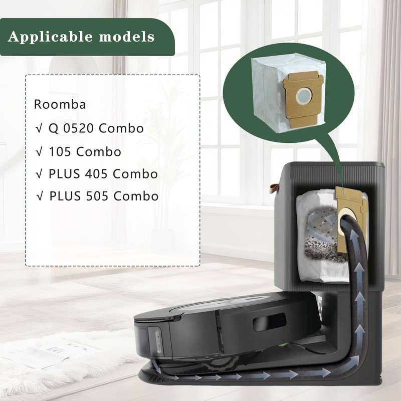 Jollyhilan 12 Pack Vacuum Bags Compatible with iRobot Roomba, 2