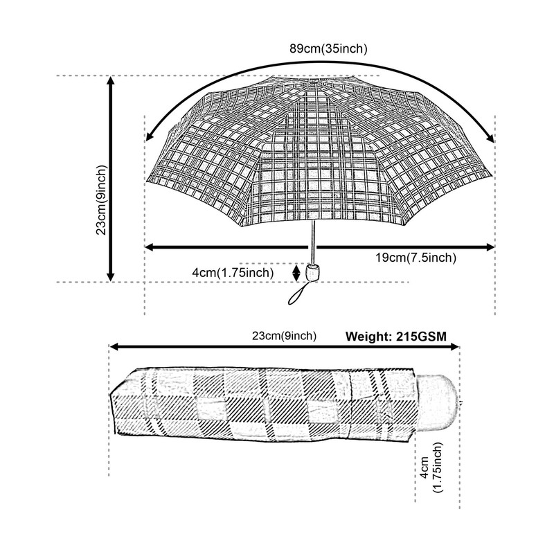 A2Z Assorted Tartan Lightweight Supermini 3 Section 8 Pannels -