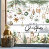Whaline Christmas Window Clings Xmas Ball Farmhouse Window Stickers Double-Sided