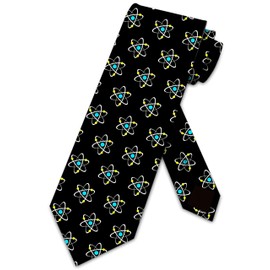 Atomic Nucleus Neckties Mens Science Ties Science Physics Chemistry Biology Tie, Black, One Size