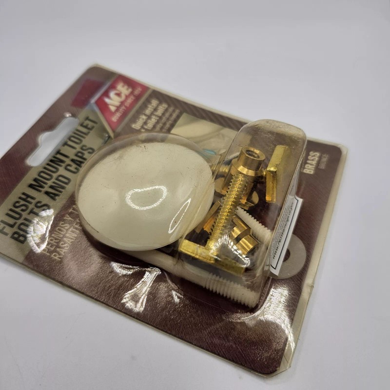 ACE Flush Mount Toilet Bolts And Caps Brass #4568747