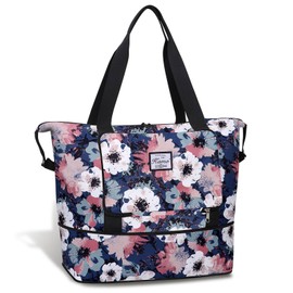 KAMO Travel Duffle Bag Expandable Weekender Overnight Bag With Wet Pocket, Foldable Tote Bag with Multiple Pockets Sports Gym Bag for Travel Yoga