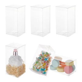 Benecreat 20 Pieces PVC Transparent Plastic Case, 5.5 x 2.8 x 2.8 inches (14 x 7 x 7 cm), Folding Box, Waterproof, Bracelet Display, Notebook Tape, Small Storage, Clear Gift Box, Packaging Materials
