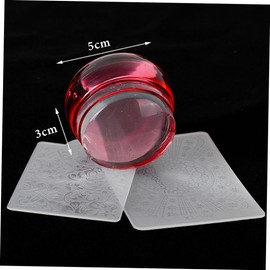 Beavorty 3sets Transparent Nail Art Stampers with Scrapers Mixed Color Manicure Tools for French Nail Art Design and Printing